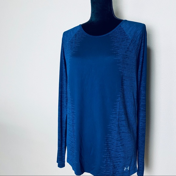 NWT Under Armour navy and teal wms M long sleeve T - Picture 1 of 7